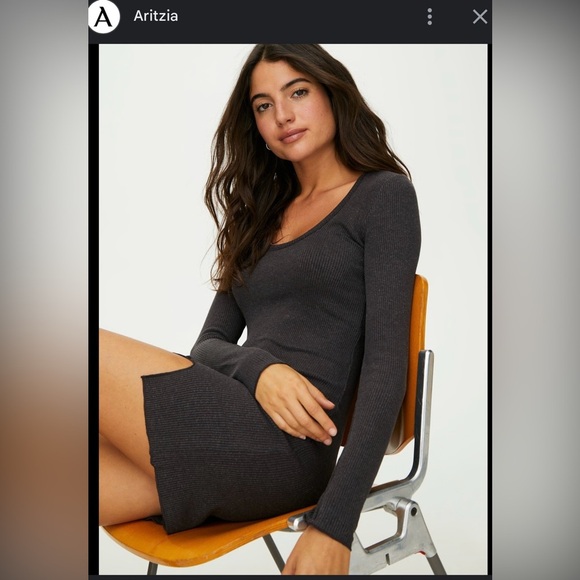 Aritzia Wilfred Free Nova Dress Scoop Neck
Ribbed Long Sleeve Mini Sz Small NWT - Picture 2 of 7